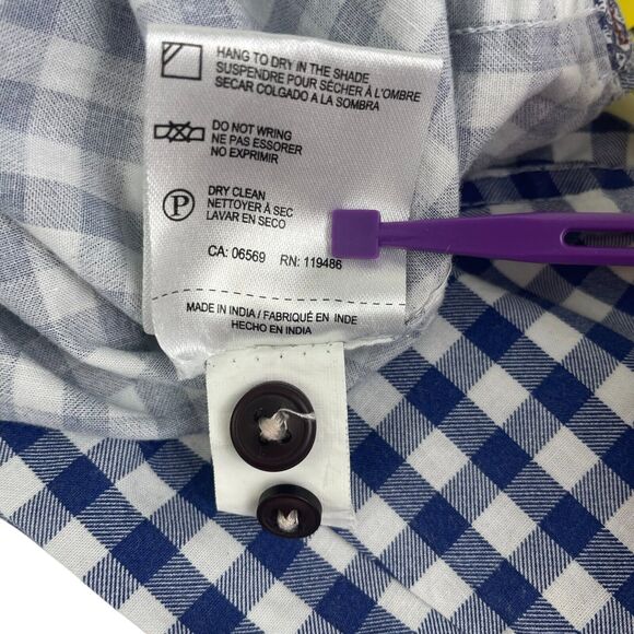 International Report Designed for Fun Blue Gingham Button Shirt Floral Accent L - Picture 12 of 12